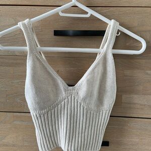 KOTN Cream Ribbed Camisole
